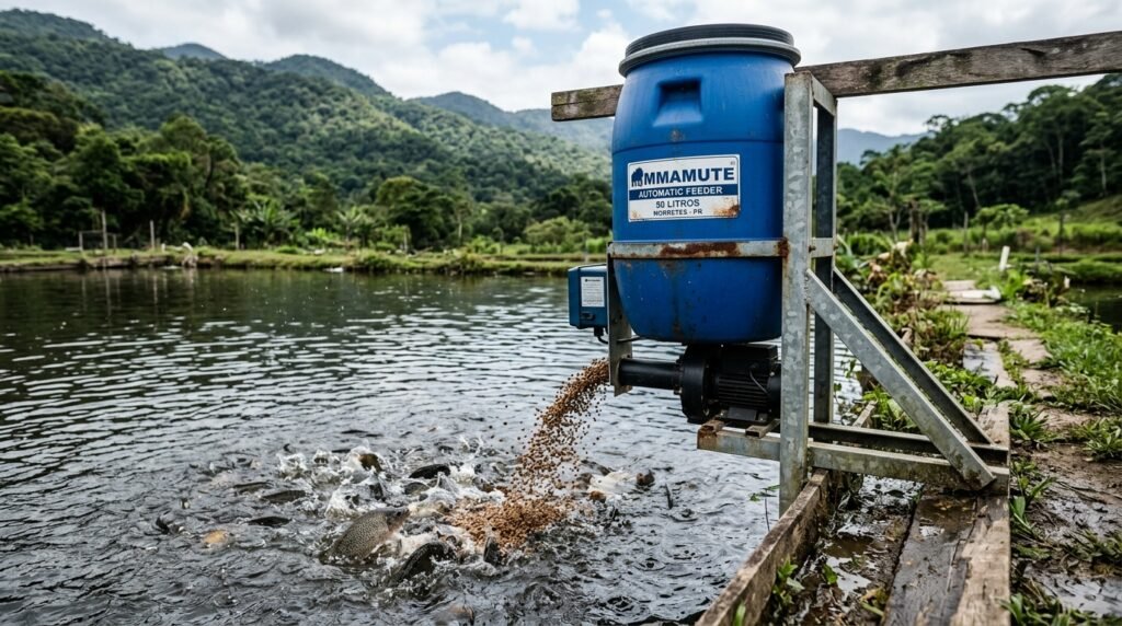 alimentador automatico mmamute tratador de peixe automatico alimentador automatico para piscicultura alimentador mmamute vale a pena