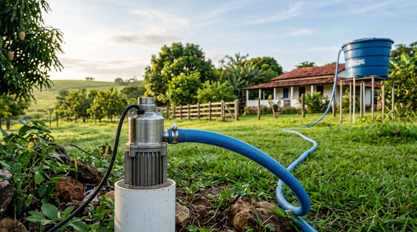 Bomba Submersa Caneta Palito 1/3hp 0,33cv 38m Poço Artesiano Caixa Cisterna 3 Pol ( Cano 100mm ) Submersível Chácara Sítio Rancho Fazenda